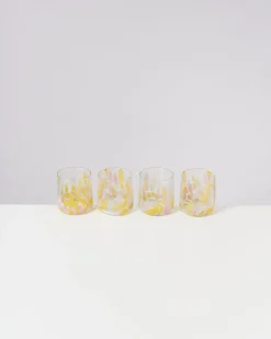 Motel a Miio Kleine Gläser^Alegria - Glass Small Big Drops Pink Yellow