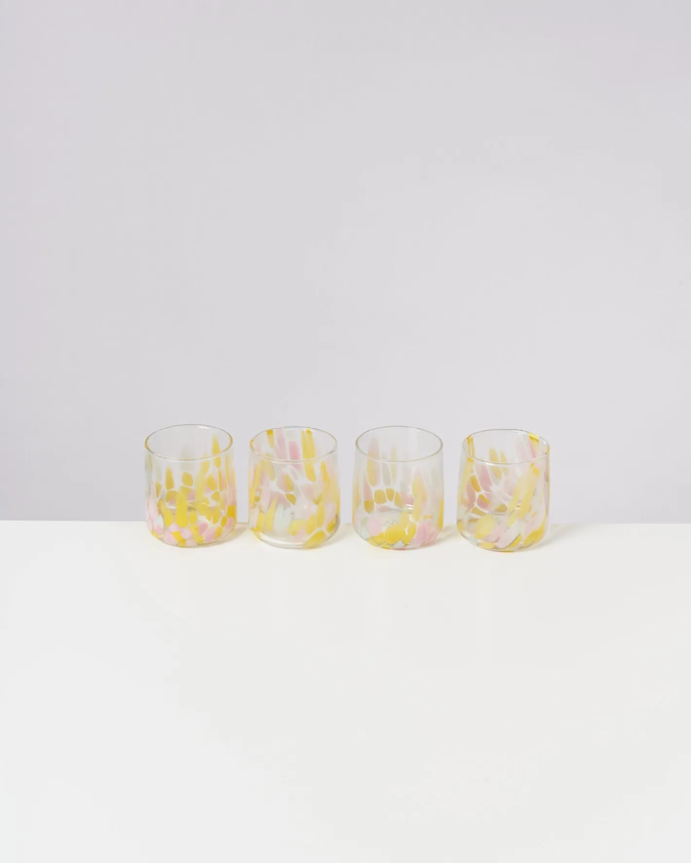 Motel a Miio Kleine Gläser|Gläser Sets %^Alegria - Set Of 4 Glasses Small Big Drops Pink Yellow
