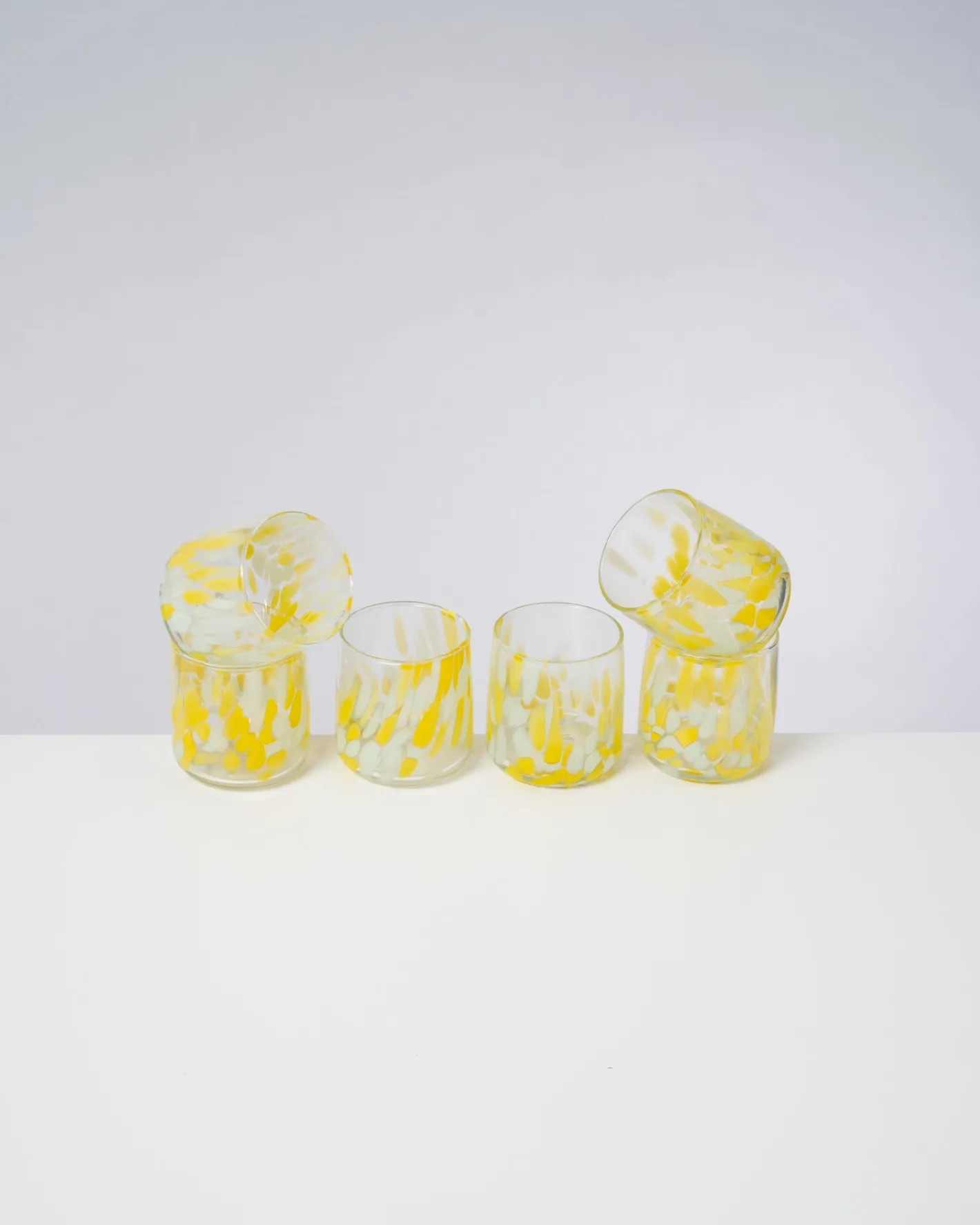 Motel a Miio Kleine Gläser|Gläser Sets %^Alegria - Set Of 6 Glasses Small Big Drops Yellow