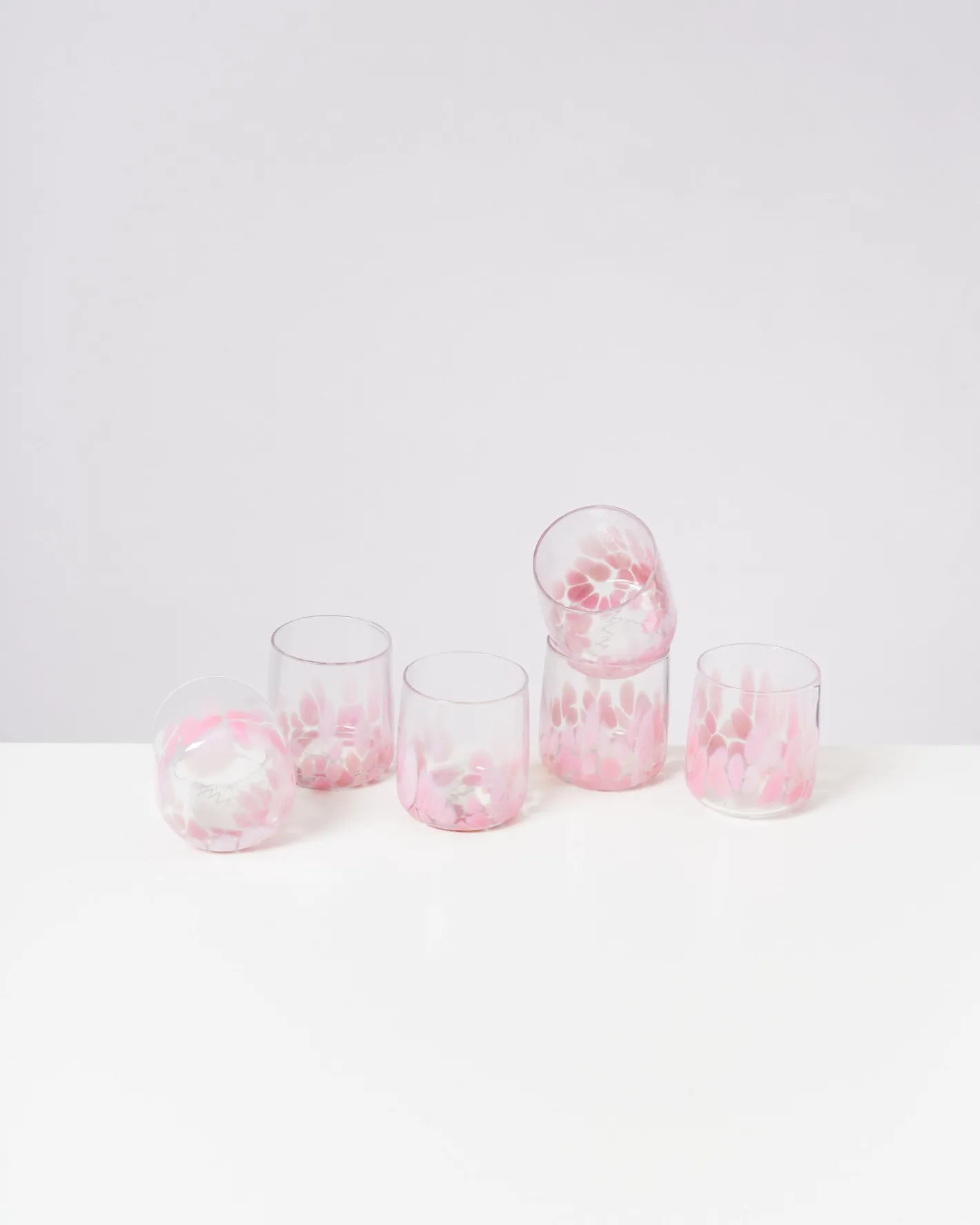 Motel a Miio Kleine Gläser|Gläser Sets %^Alegria - Set Of 6 Glasses Small Big Drops Pink