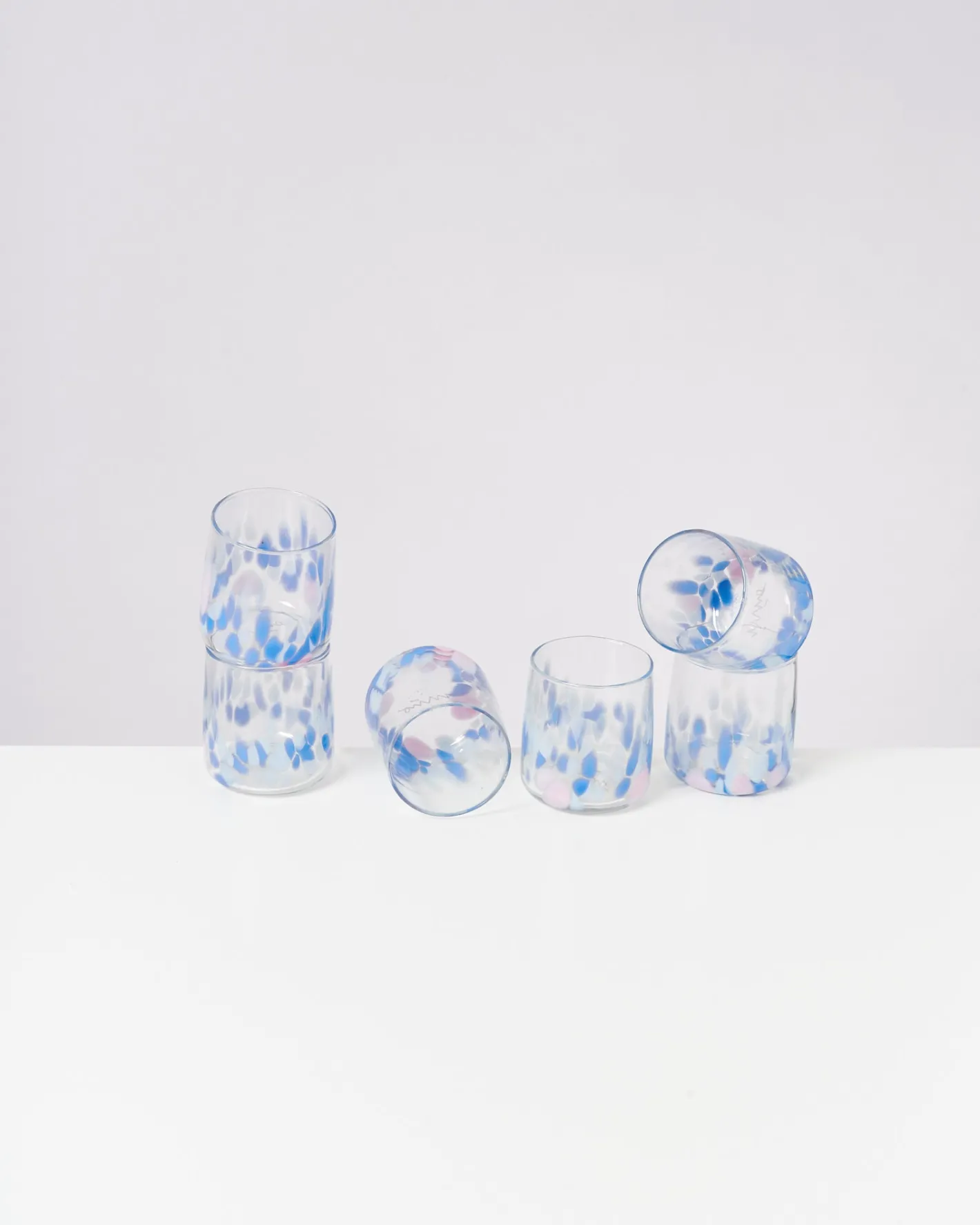 Motel a Miio Kleine Gläser|Gläser Sets %^Alegria - Set Of 6 Glasses Small Big Drops Blue