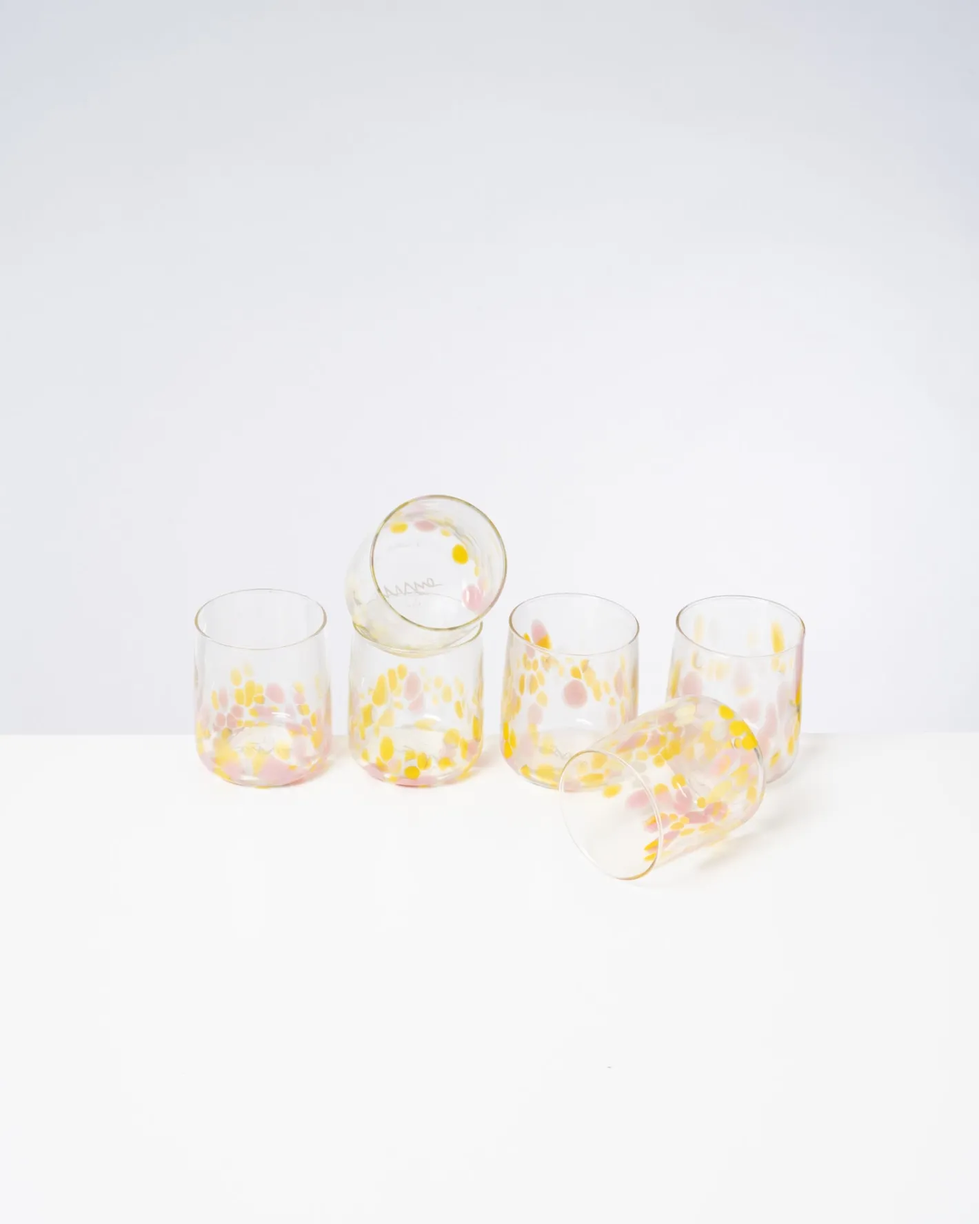Motel a Miio Kleine Gläser|Gläser Sets %^Alegria - Set Of 6 Glasses Small Big Drops Pink Yellow