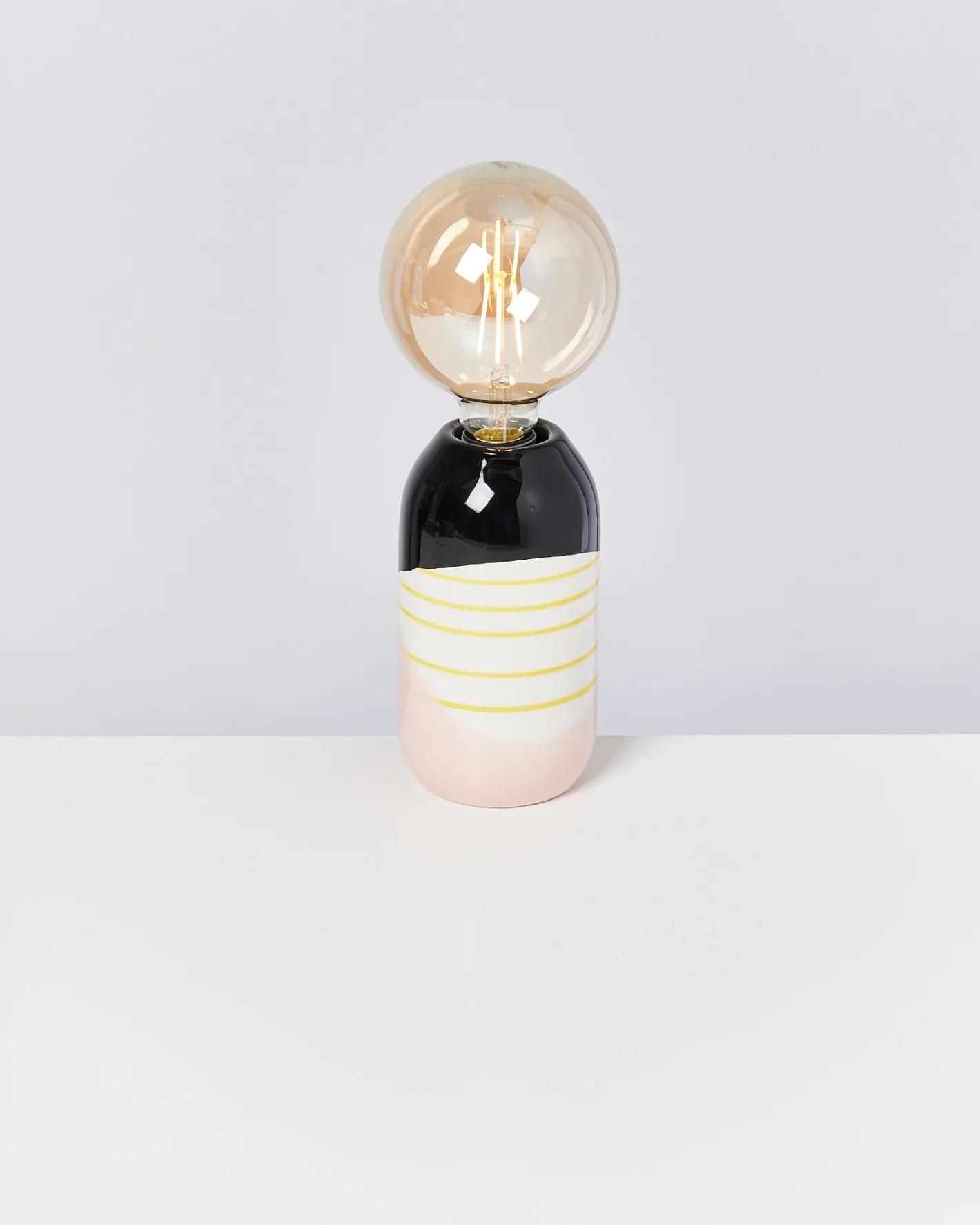 Motel a Miio Lampen^Farol - Lamp Black Rose Yellow Striped