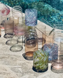 Motel a Miio Kleine Gläser^Joia - Glass Small Drops Green Pink