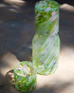 Motel a Miio Kleine Gläser^Joia - Glass Small Drops Green Pink