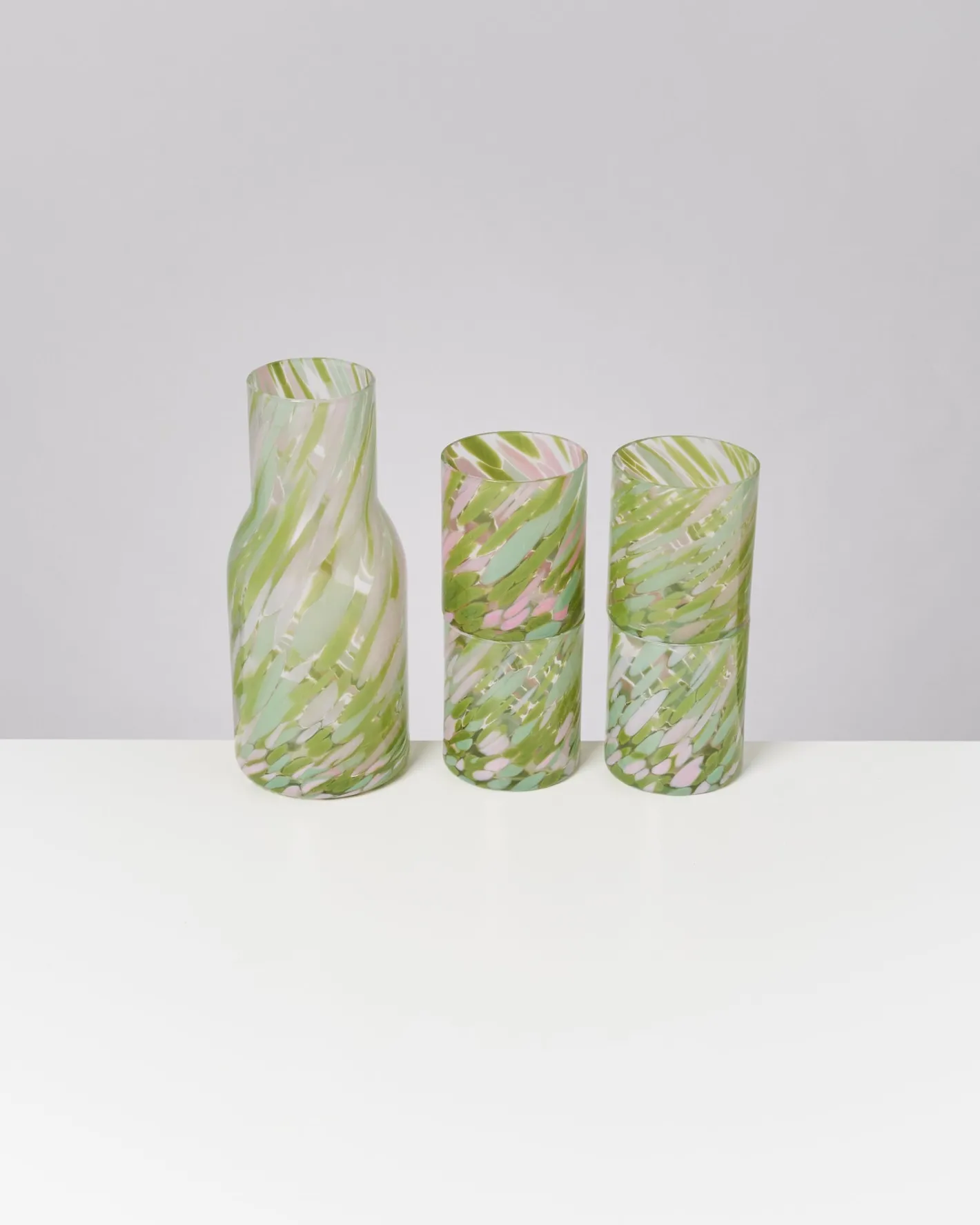 Motel a Miio Glaskaraffen^Joia Drops - Set Of 5 Pieces Big Green Pink