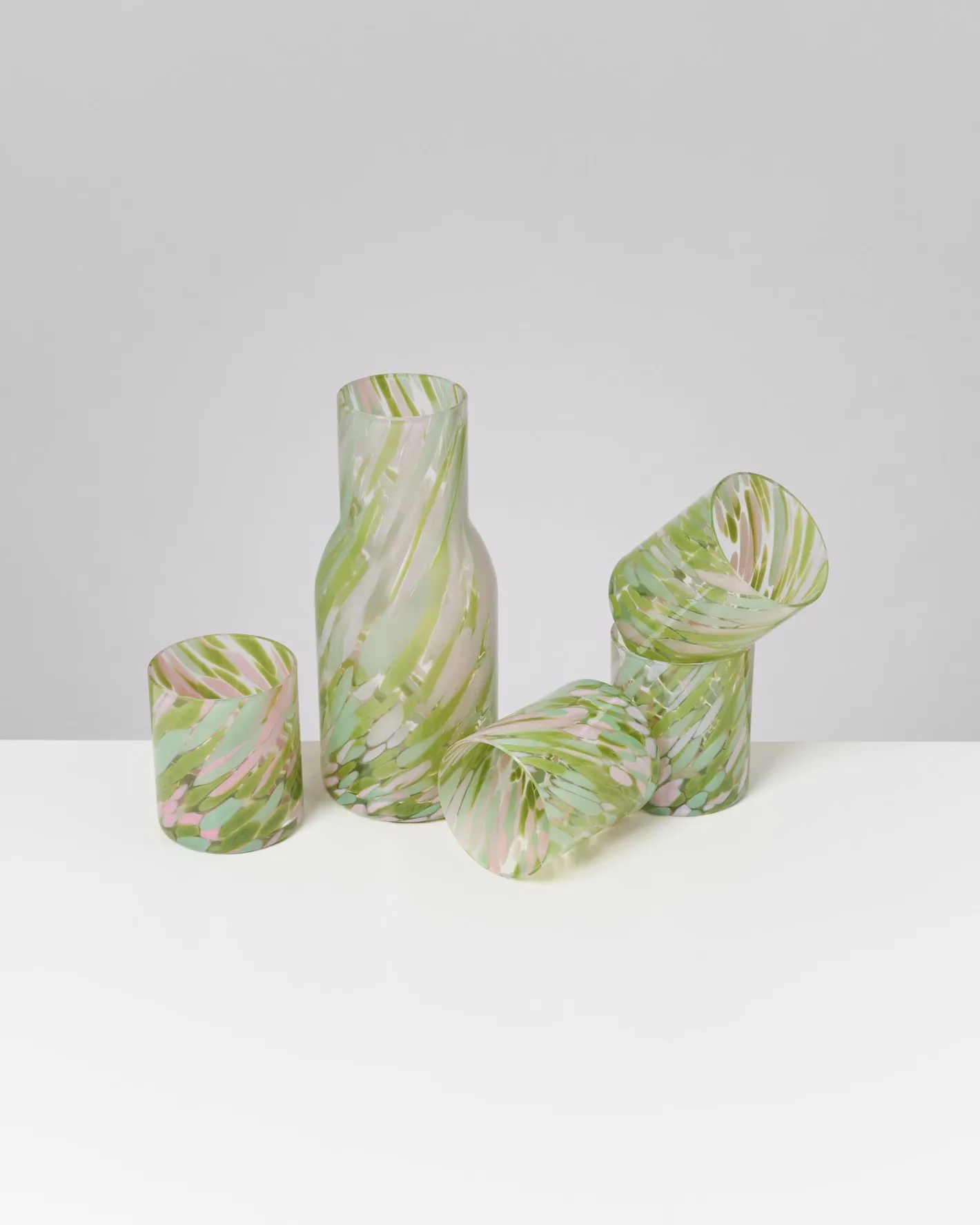 Motel a Miio Glaskaraffen^Joia Drops - Set Of 5 Pieces Big Green Pink