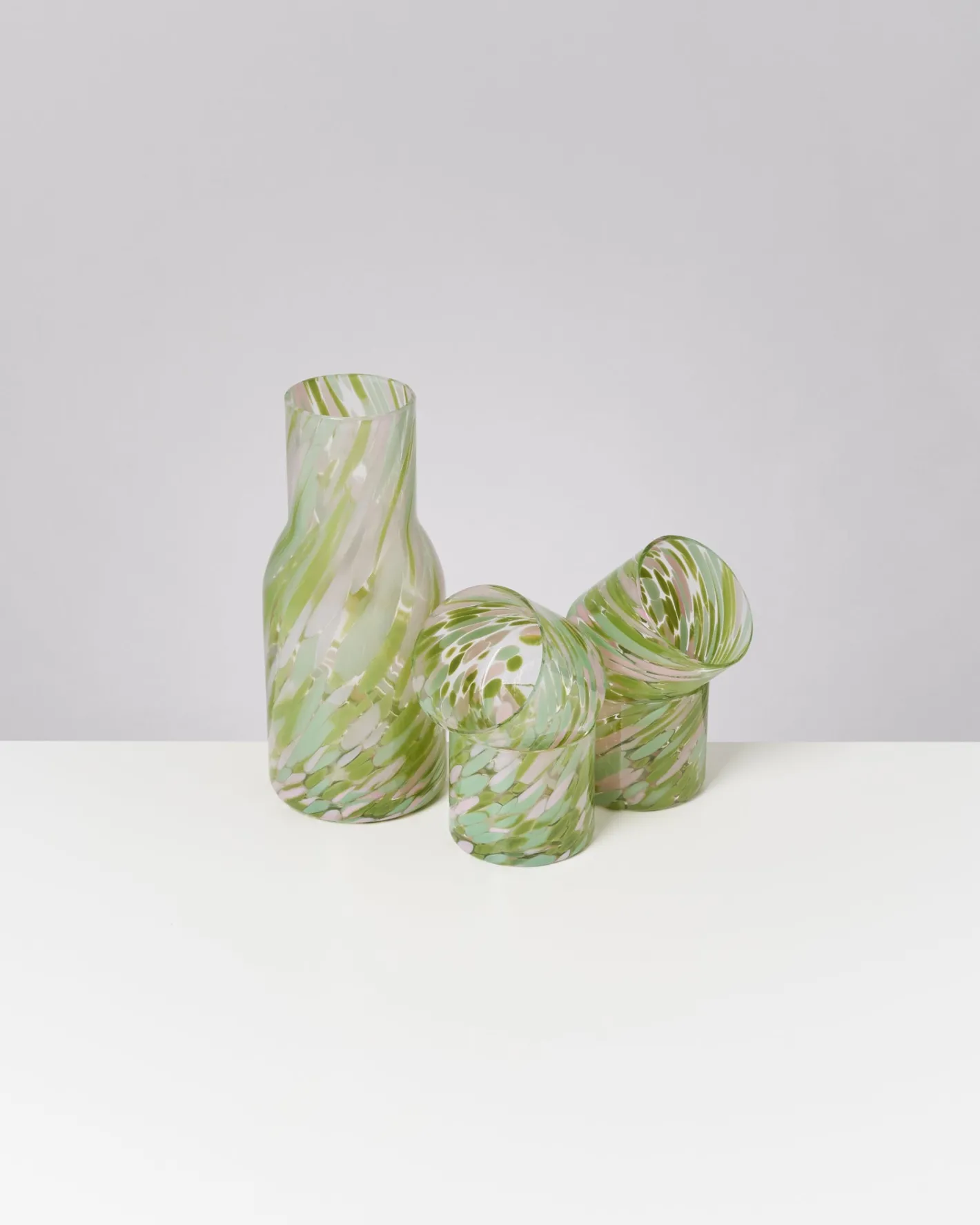 Motel a Miio Glaskaraffen^Joia Drops - Set Of 5 Pieces Small Green Pink