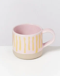 Motel a Miio Tassen-Sets^Nódoa - Set Of 6 Mugs Pink Yellow Striped