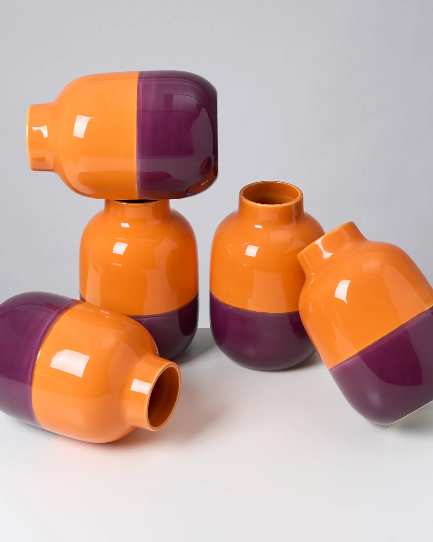 Motel a Miio Mittlere Vasen^Nuno Vase M Orange Darklilac