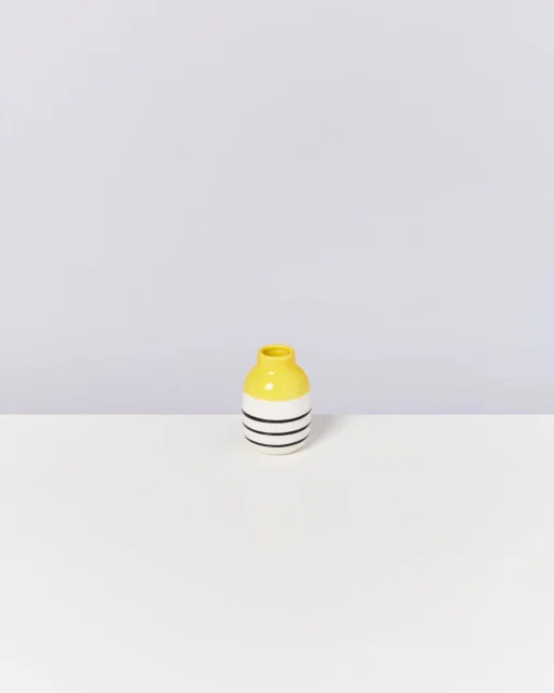 Motel a Miio Kleine Vasen^Nuno Vase S - Yellow Black Striped