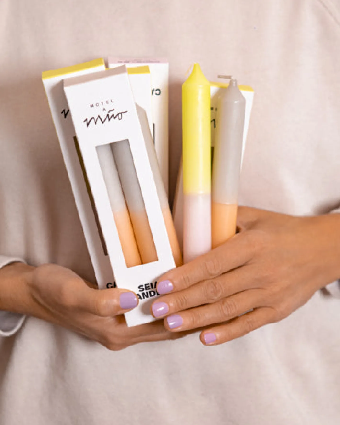Motel a Miio Kerzen Und Kerzenständer^Seia - Set Of 2 Stick Candles Dip Dye